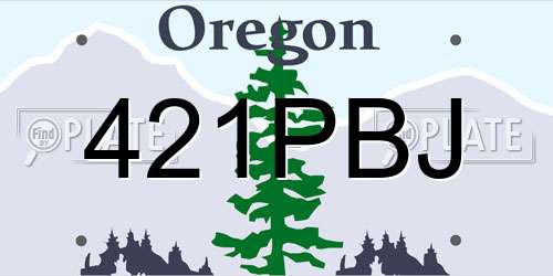 421PBJ Oregon License Plate