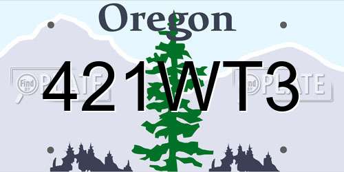 421WT3 Oregon License Plate
