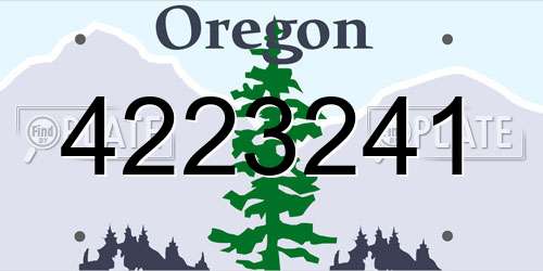 4223241 Oregon License Plate