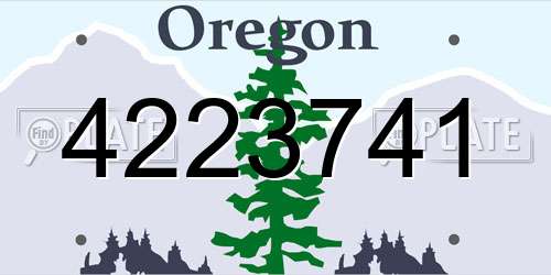 4223741 Oregon License Plate