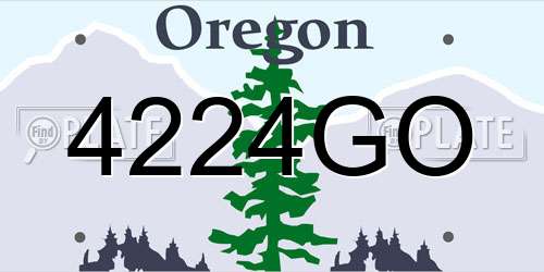 4224GO Oregon License Plate