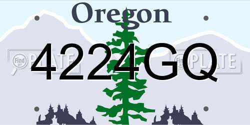 4224GQ Oregon License Plate