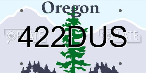 422DUS Oregon License Plate