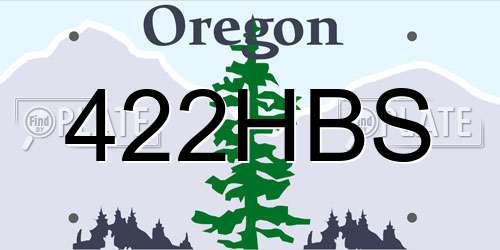422HBS Oregon License Plate