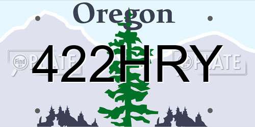 422HRY Oregon License Plate