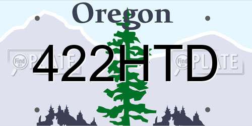 422HTD Oregon License Plate