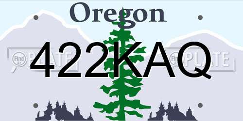 422KAQ Oregon License Plate