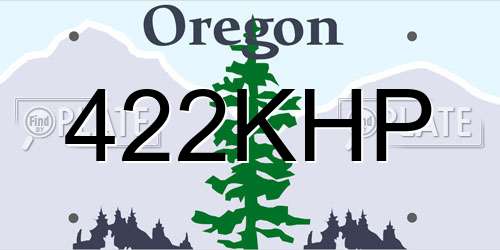 422KHP Oregon License Plate