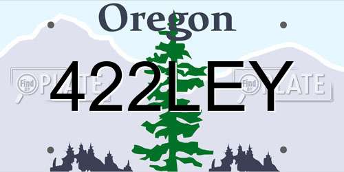 422LEY Oregon License Plate