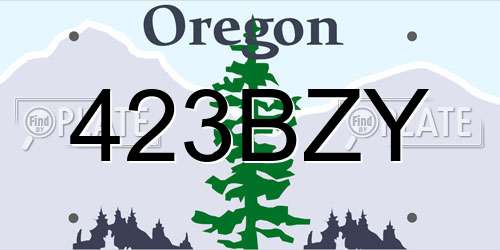 423BZY Oregon License Plate