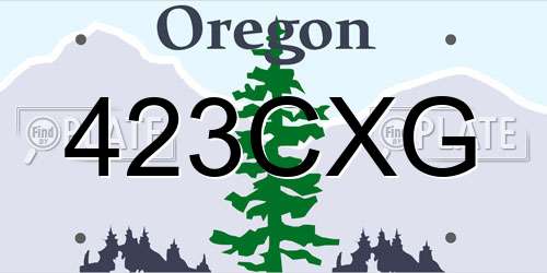 423CXG Oregon License Plate