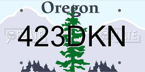 423DKN Oregon License Plate