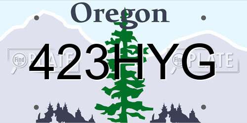 423HYG Oregon License Plate