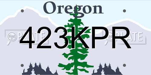 423KPR Oregon License Plate