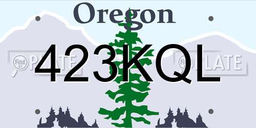 423KQL Oregon License Plate