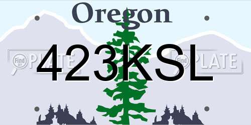 423KSL Oregon License Plate