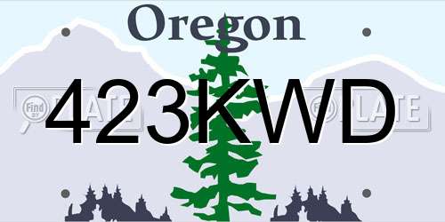 423KWD Oregon License Plate