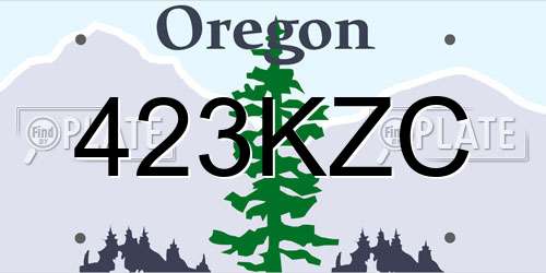 423KZC Oregon License Plate