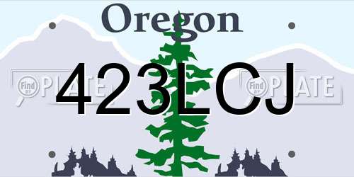 423LCJ Oregon License Plate