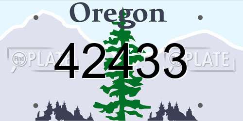 42433 Oregon License Plate