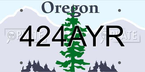 424AYR Oregon License Plate