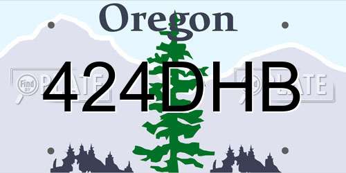 424DHB Oregon License Plate
