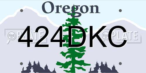 424DKC Oregon License Plate