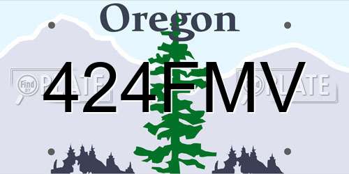424FMV Oregon License Plate