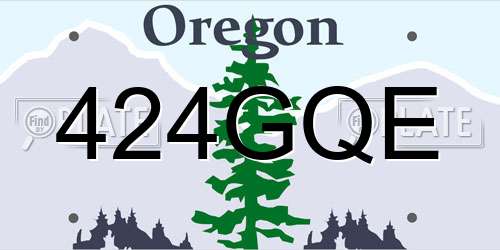 424GQE Oregon License Plate