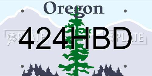 424HBD Oregon License Plate