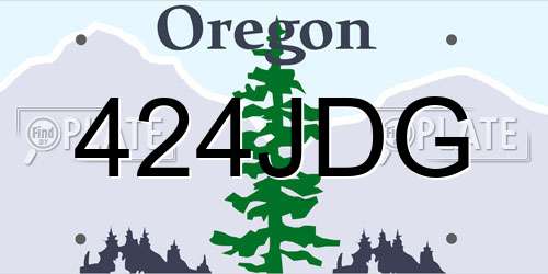 424JDG Oregon License Plate