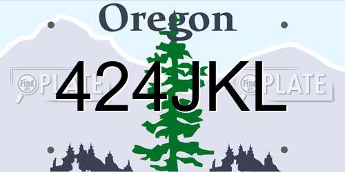 424JKL Oregon License Plate