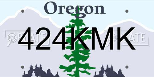 424KMK Oregon License Plate