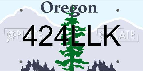 424LLK Oregon License Plate