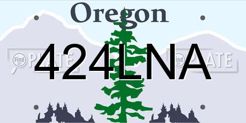 424LNA Oregon License Plate