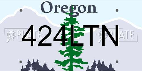 424LTN Oregon License Plate