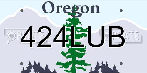 424LUB Oregon License Plate