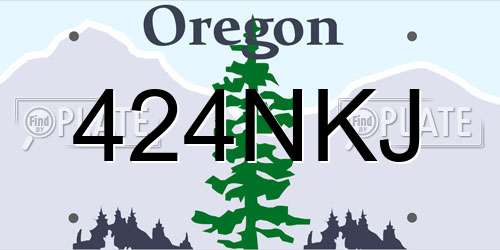 424NKJ Oregon License Plate
