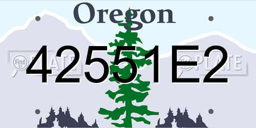 42551E2 Oregon License Plate