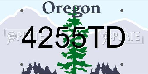 4255TD Oregon License Plate