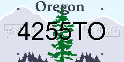 4255TO Oregon License Plate