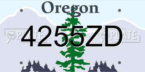 4255ZD Oregon License Plate