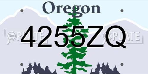 4255ZQ Oregon License Plate