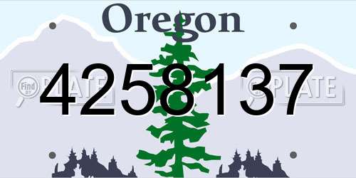 4258137 Oregon License Plate