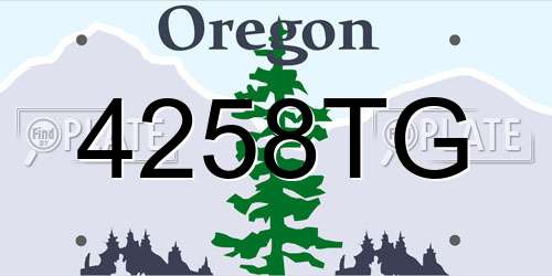 4258TG Oregon License Plate