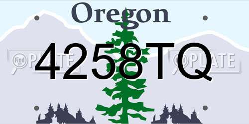 4258TQ Oregon License Plate