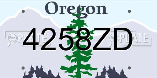 4258ZD Oregon License Plate