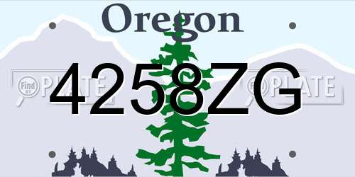 4258ZG Oregon License Plate