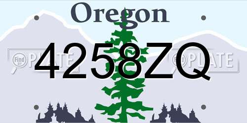 4258ZQ Oregon License Plate