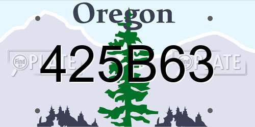 425B63 Oregon License Plate